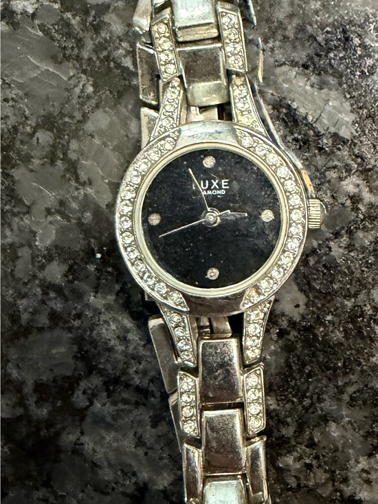 Diamond Supply Co. Accessories - Diamond Supply Co. Women's Silver Crystal Accent Watch with Black Dial